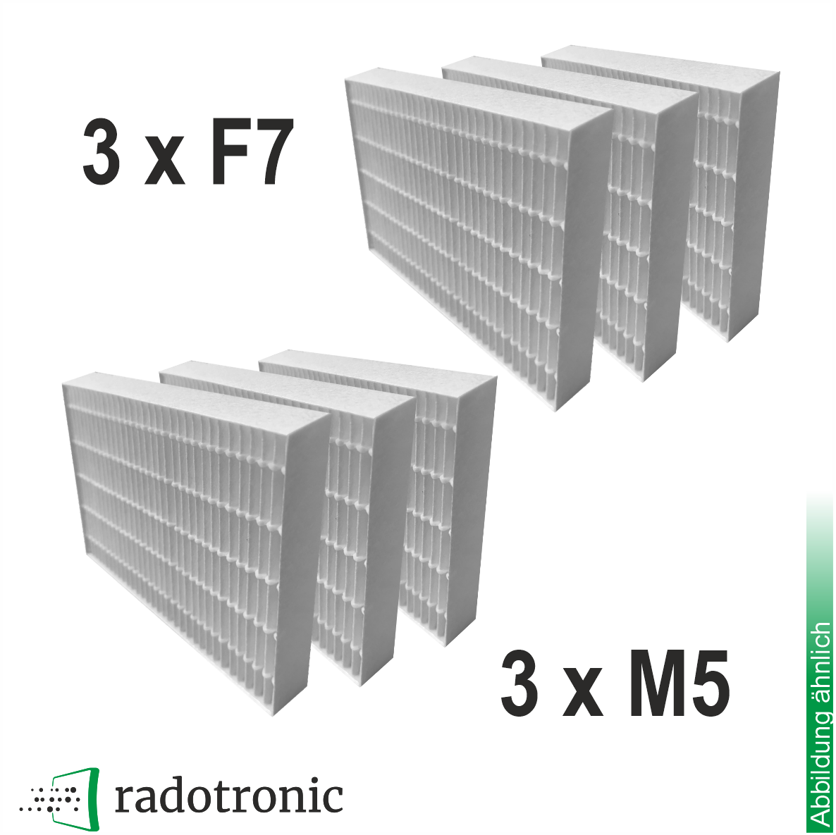 3x Ersatzfilter-Set für Bosch Vent V4000CC (3x F7 Außenluftfilter + 3x M5 Abluftfilter)