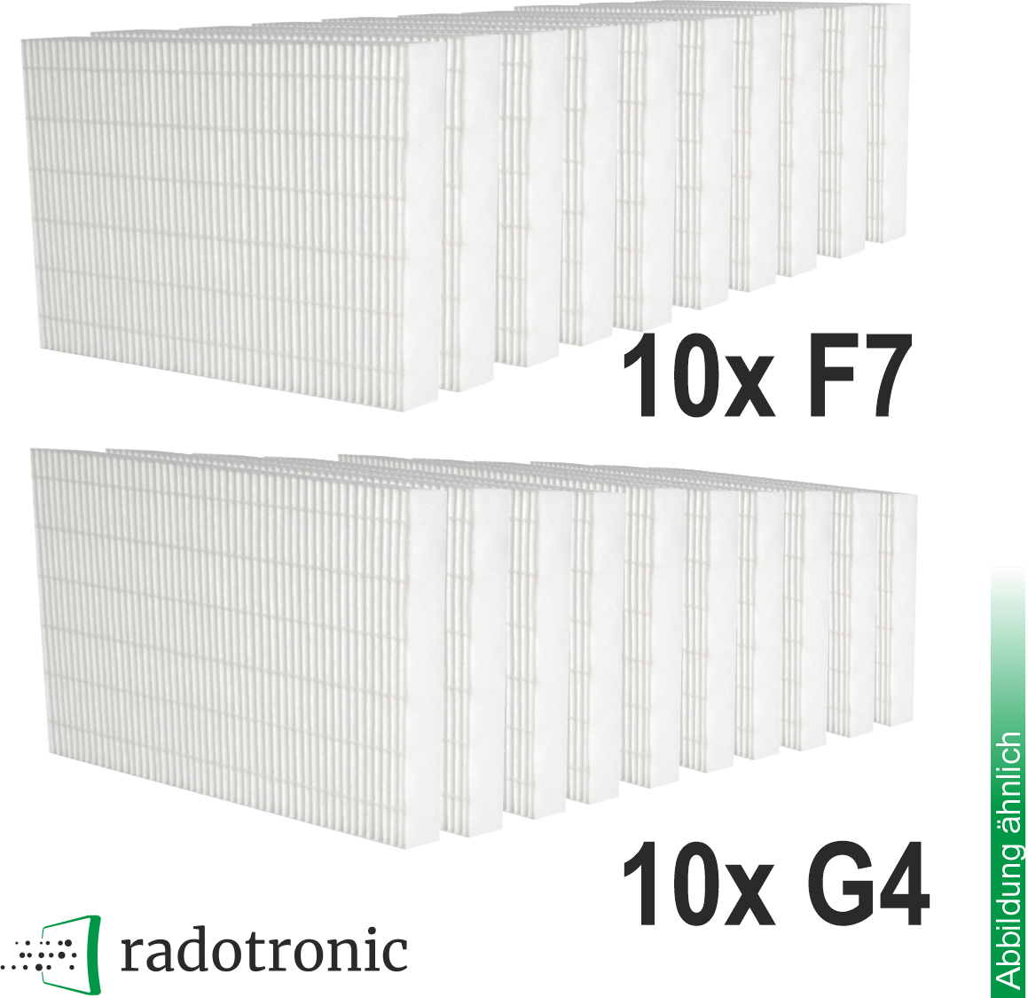 10x Ersatzfilter-Set für Pichler LG 100 (10x Außenluftfilter + 10x Abluftfilter)