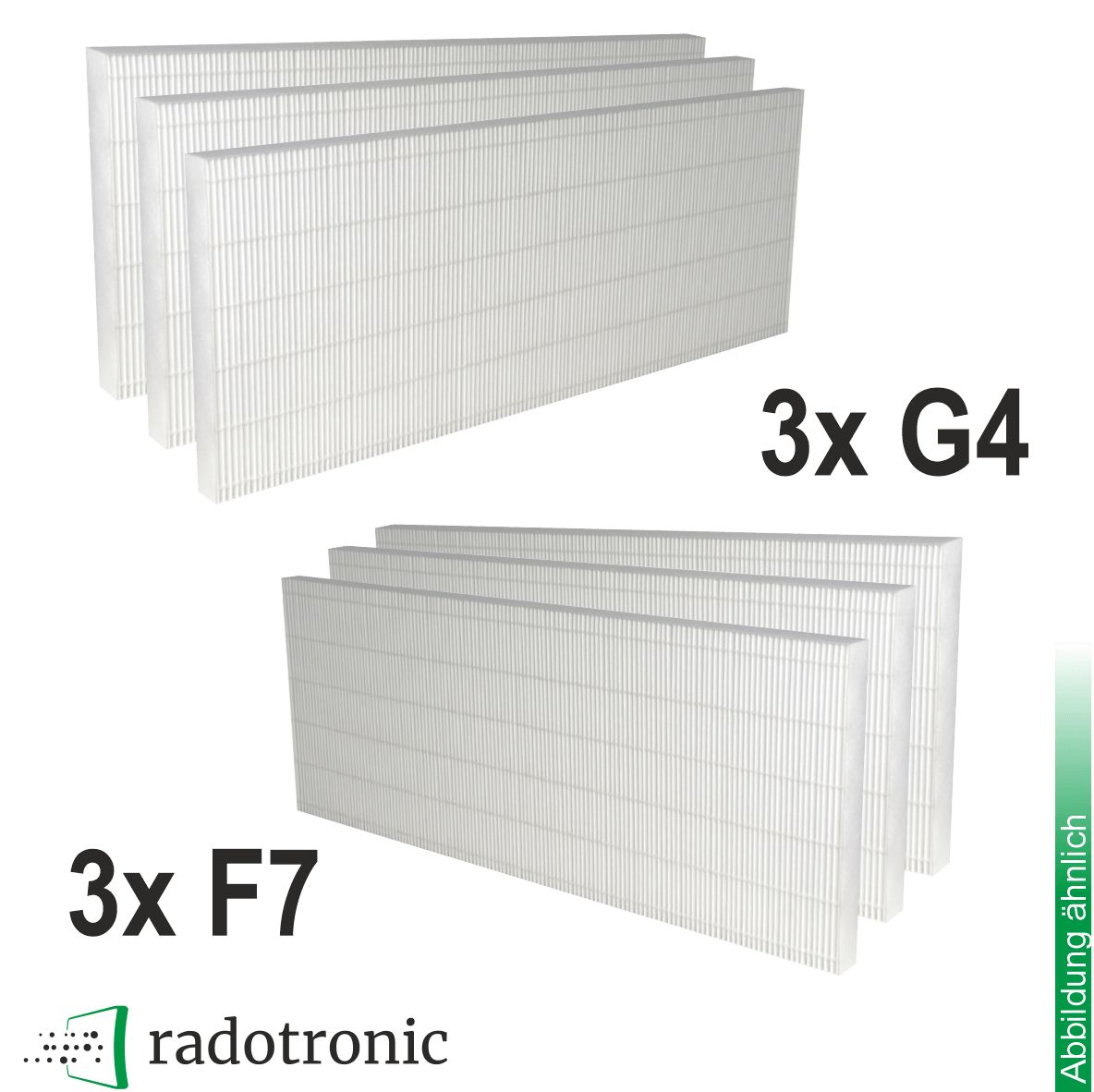 3x Ersatzfilterset für Proxon Zimmermann  FWT1, FWT2, P1, P2  (3xG4+3xF7)