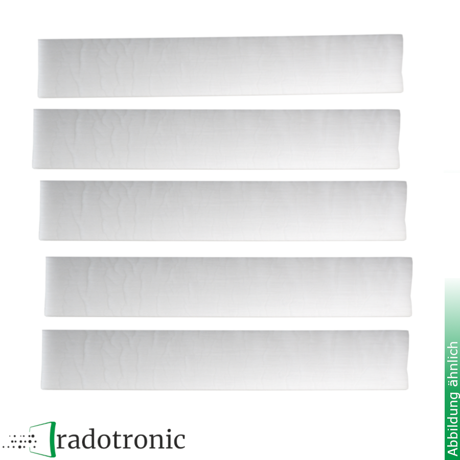 5x Filtermatte 225x1200x10mm für Zuluft- Abluftelemente ISO Coarse 50% (G4) 5x Filtermatte 225x1200x10mm für Zuluft- Abluftelemente ISO Coarse 50% (G4)