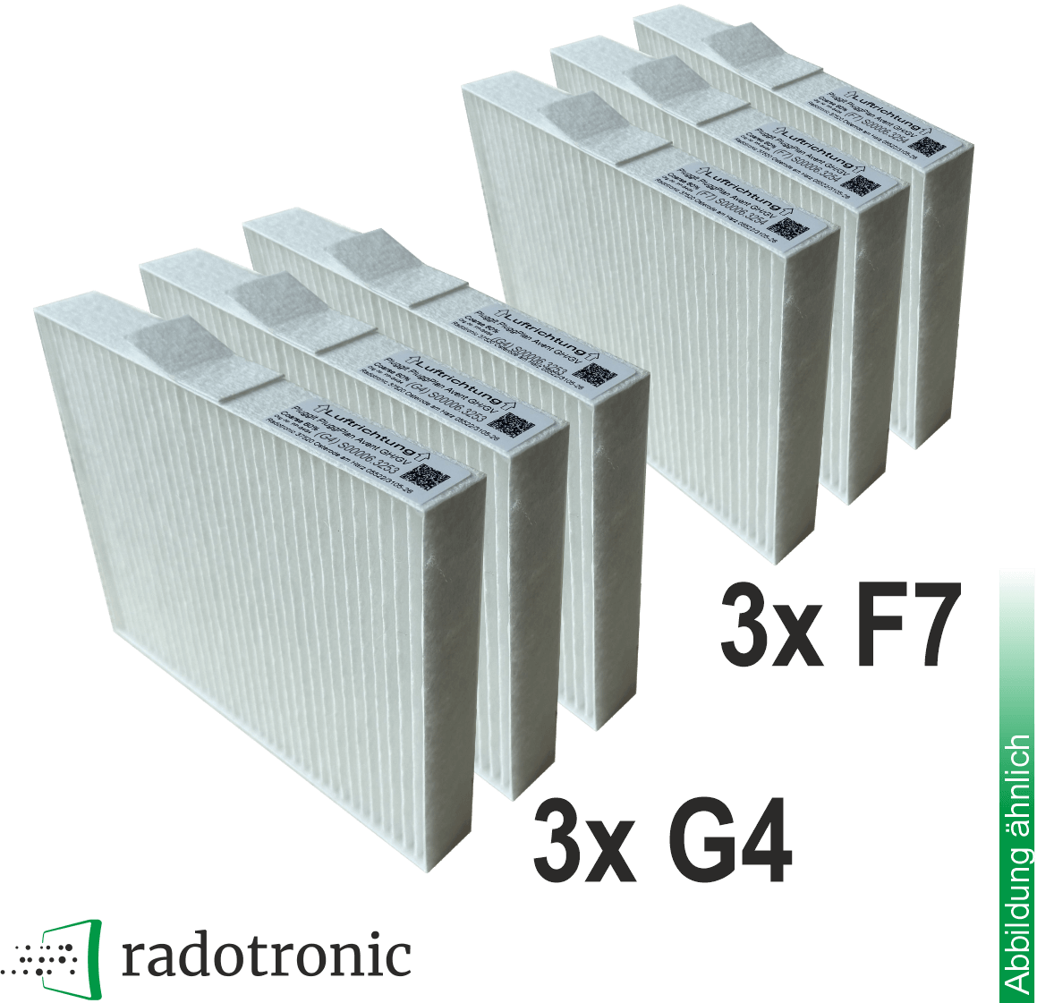 3x Ersatzfilterset / Komfortfilterset Pluggit PluggPlan PP-G4F7-1 (3xG4 +3x F7)