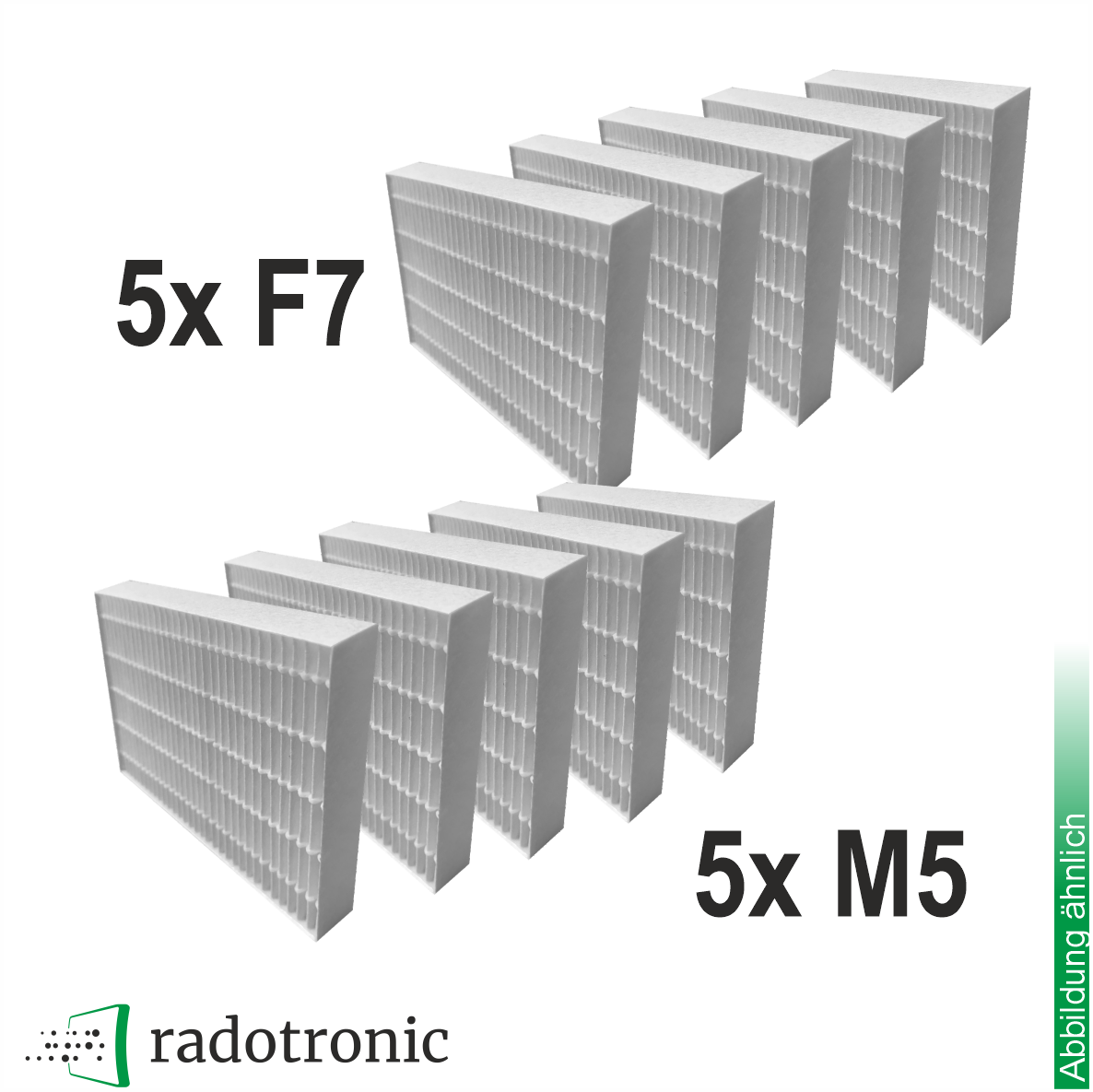 5x Ersatzfilter-Set für Bosch Vent V4000CC (5x F7 Außenluftfilter + 5x M5 Abluftfilter)