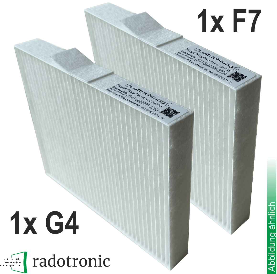 2x Ersatzfilter / Komfortfilterset Pluggit PluggPlan PP-G4F7-1 (Set 1xG4 +1x F7)