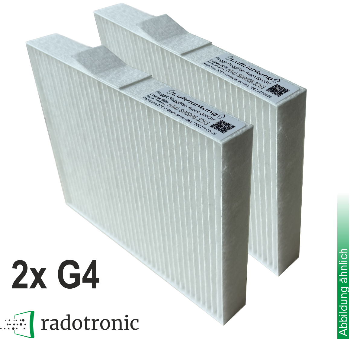 2x Ersatzfilter / Basisfilterset Pluggit PluggPlan PP-G4G4-1 ISO Coarse 65% (2xG4)