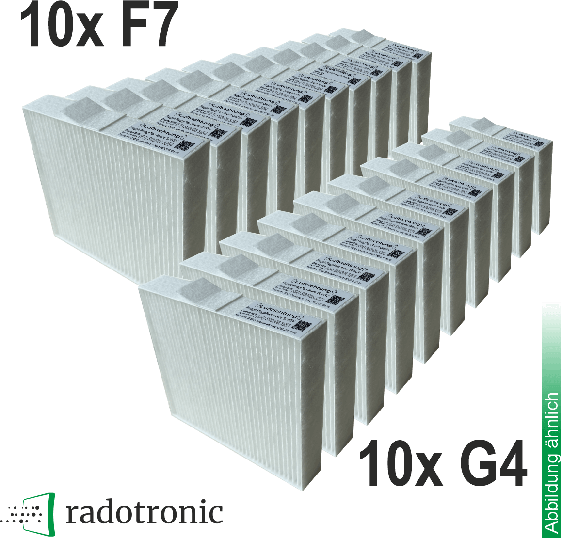 10x Ersatzfilterset / Komfortfilterset Pluggit PluggPlan PP-G4F7-1 (10xG4 + 10xF7)