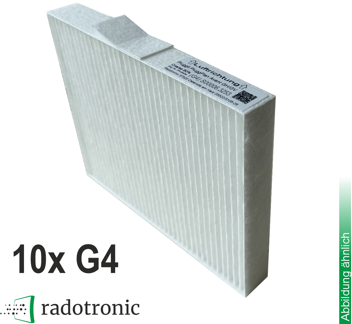 10x Ersatzfilter / Basisfilterset Pluggit PluggPlan PP-G4G4-1 ISO Coarse 65% (10 Stck. G4)