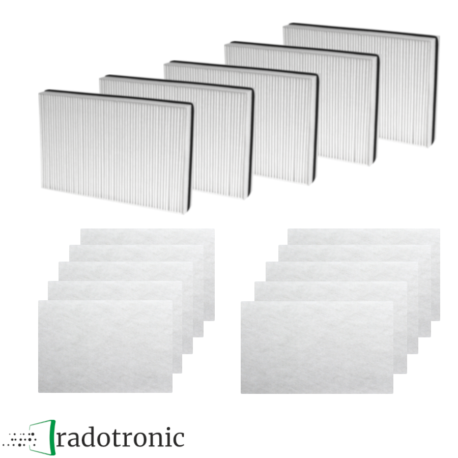 5x Ersatzfilterset Helios KWL EC 200 u.KWL EC 300 (Abluft- +Zuluft- +Vorfilter, G4+F7+G4)
