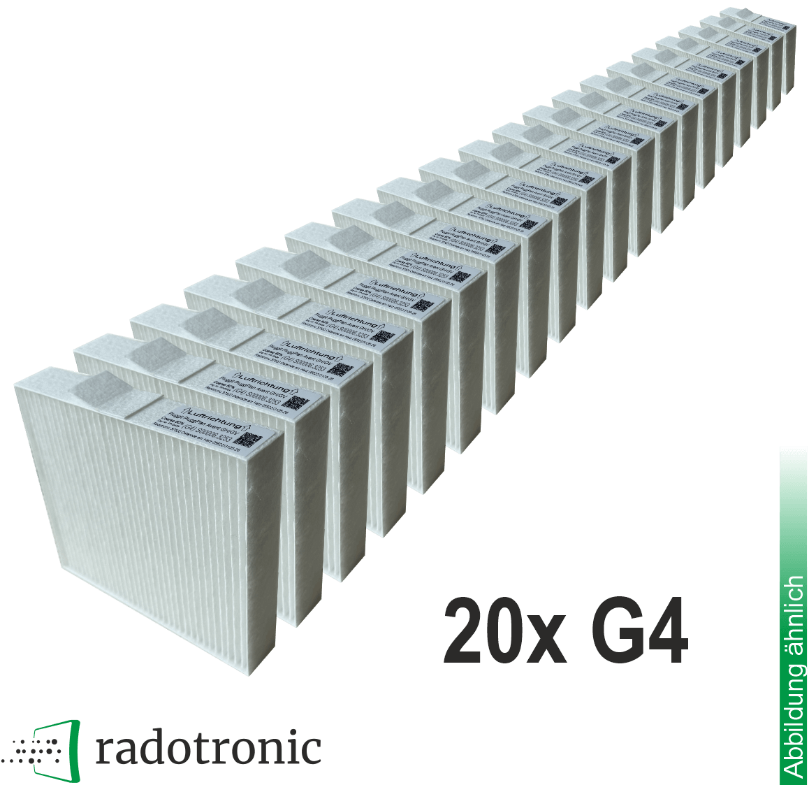 20x Ersatzfilter / Basisfilterset Pluggit PluggPlan PP-G4G4-1 ISO Coarse 65% (20 Stck. G4)